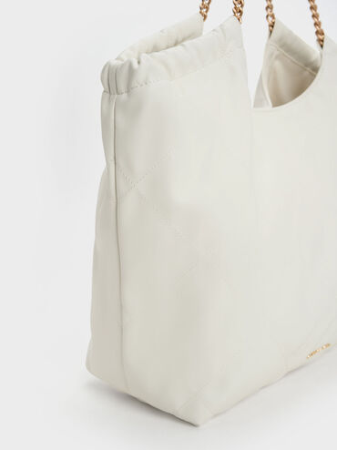 Bethel Chain Handle Tote Bag, White, hi-res