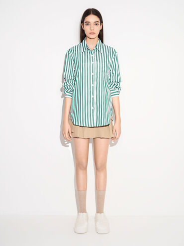 퍼피 나일론 패널 스니커즈, 화이트, hi-res