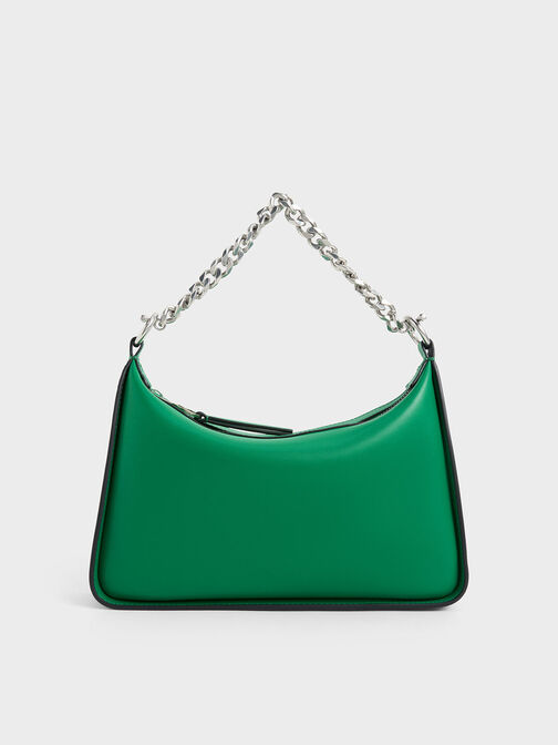 Minta Chain-Link Hobo Bag, Green, hi-res