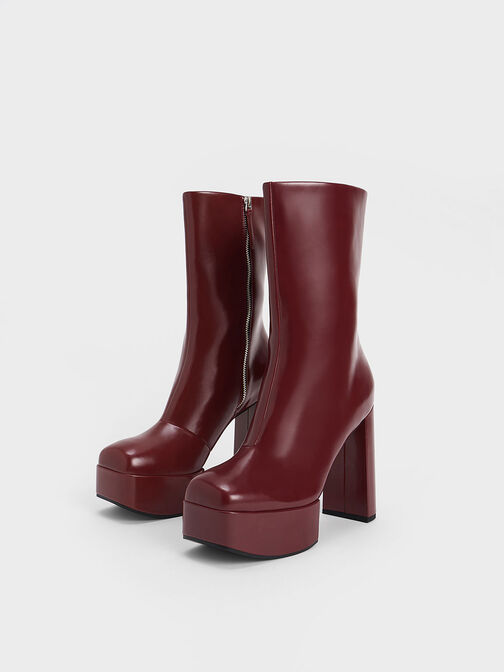 Corinth Blade Heel Boots, Maroon, hi-res