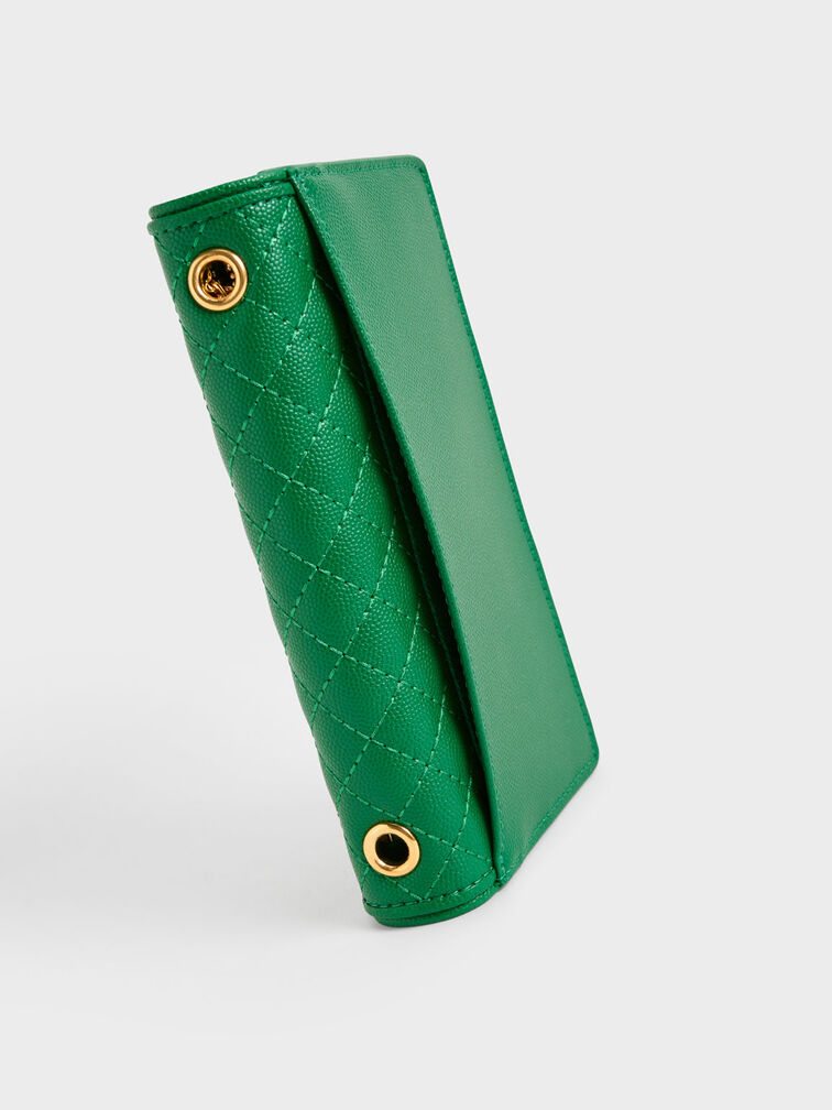 Quilted Pouch, Green, hi-res