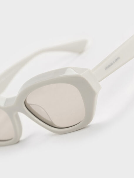 Onyx Cat-Eye Sunglasses, Chalk, hi-res