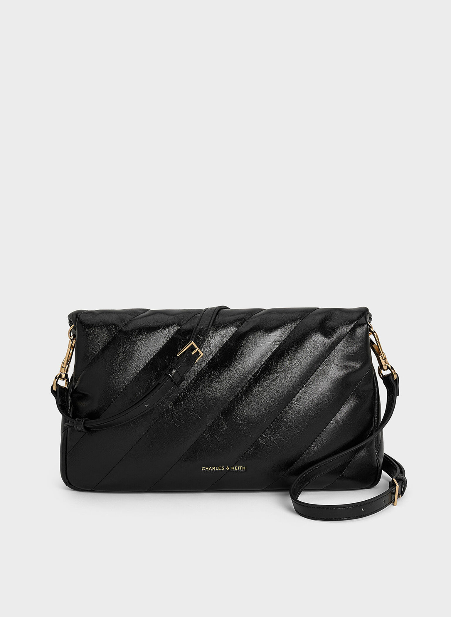 Fawn Panelled Chain-Handle Shoulder Bag, Black, hi-res