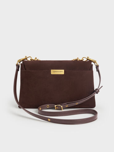 Kerry Recycled Suede Chain-Handle Crossbody Bag, , hi-res
