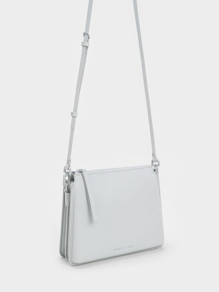 Camelia Trapeze Crossbody Bag, Light Grey, hi-res