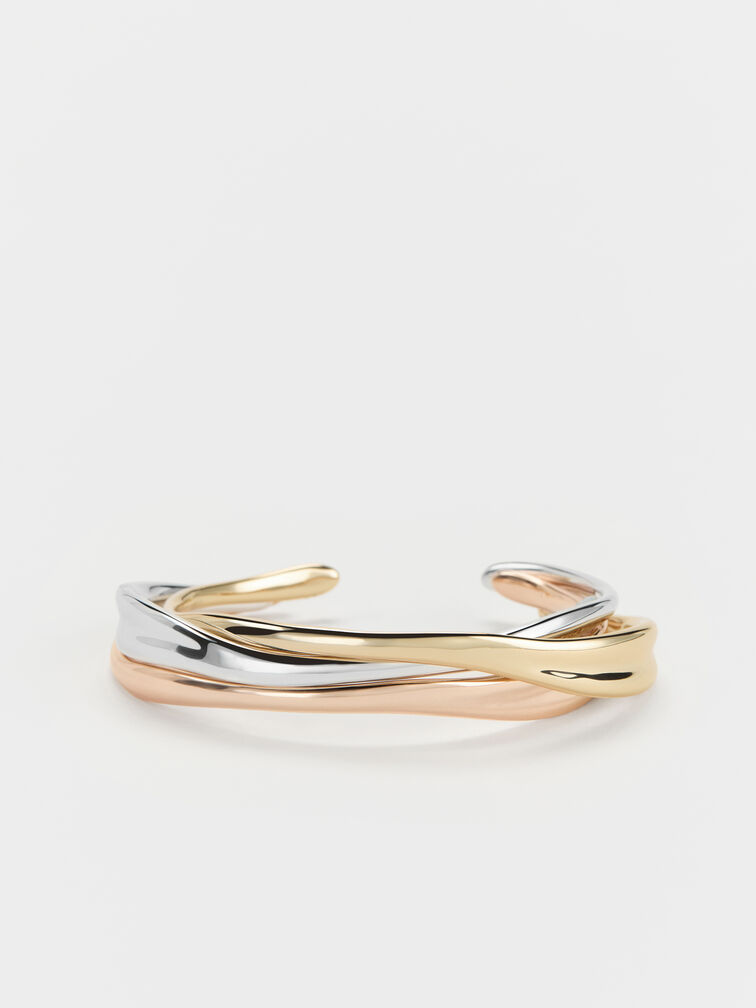 Donora Sculptural Cuff Bangle, Rose Gold, hi-res