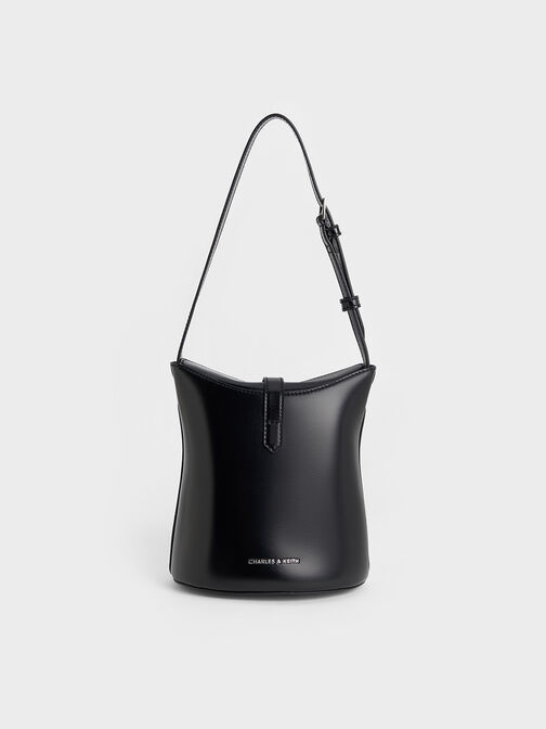 Wisteria Belted Bucket Bag, Noir, hi-res