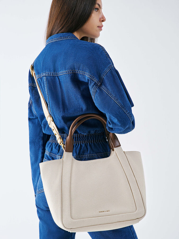 Nova Two-Tone Large Canvas Tote Bag, Multi, hi-res