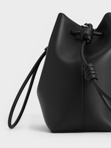 Bolso bombonera Leia con nudos, Noir, hi-res