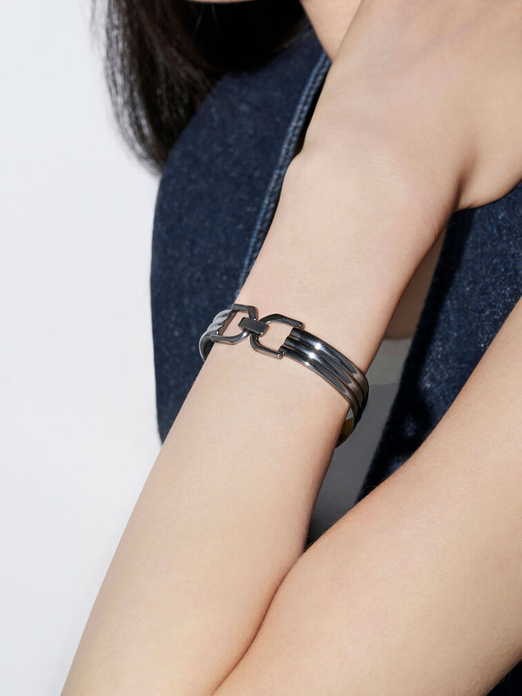 Gabine Cuff Bracelet, Black, hi-res