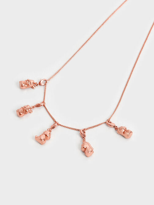 Charm Necklace, Rose Gold, hi-res