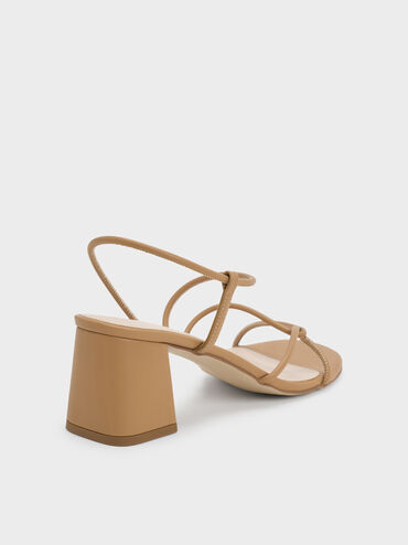 Meadow Strappy Block Heel Sandals, Camel, hi-res