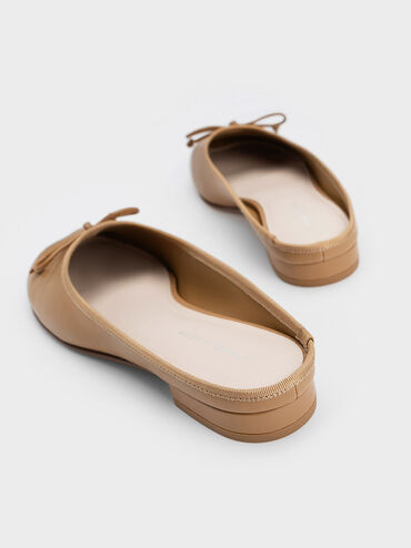 Bow Slip-On Flats, Camel, hi-res