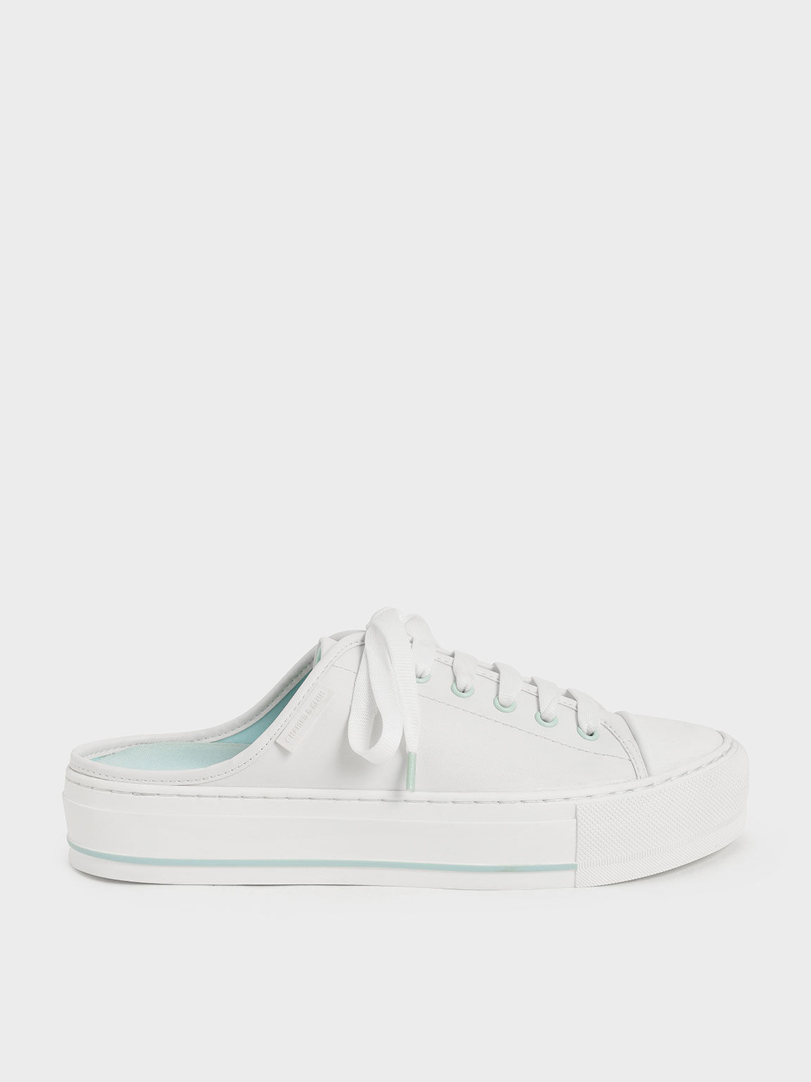 Mint Green Sylar Heart Motif Sneaker Mules CHARLES KEITH TR