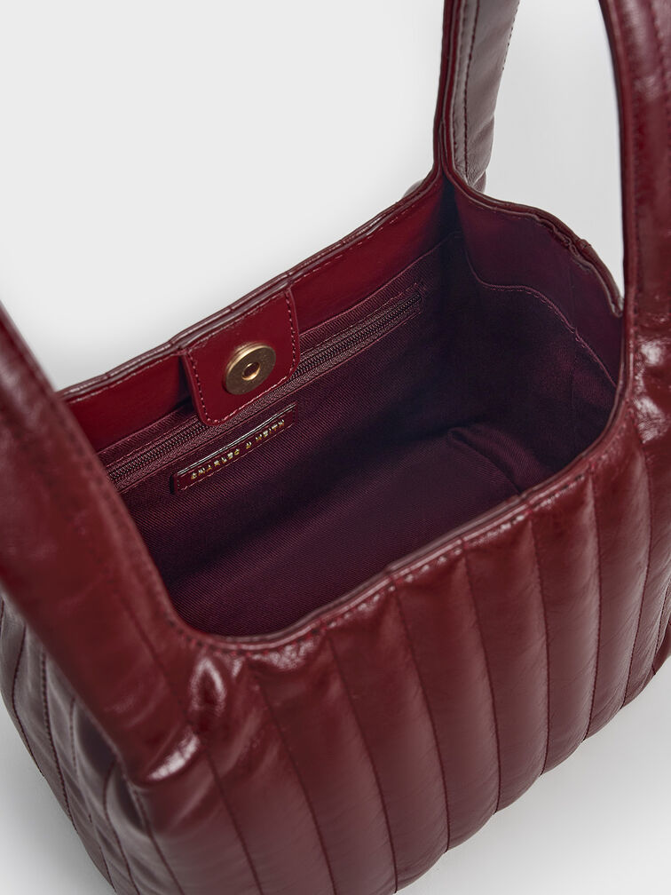 Donna Crinkle-Effect Tote Bag, Burgundy, hi-res