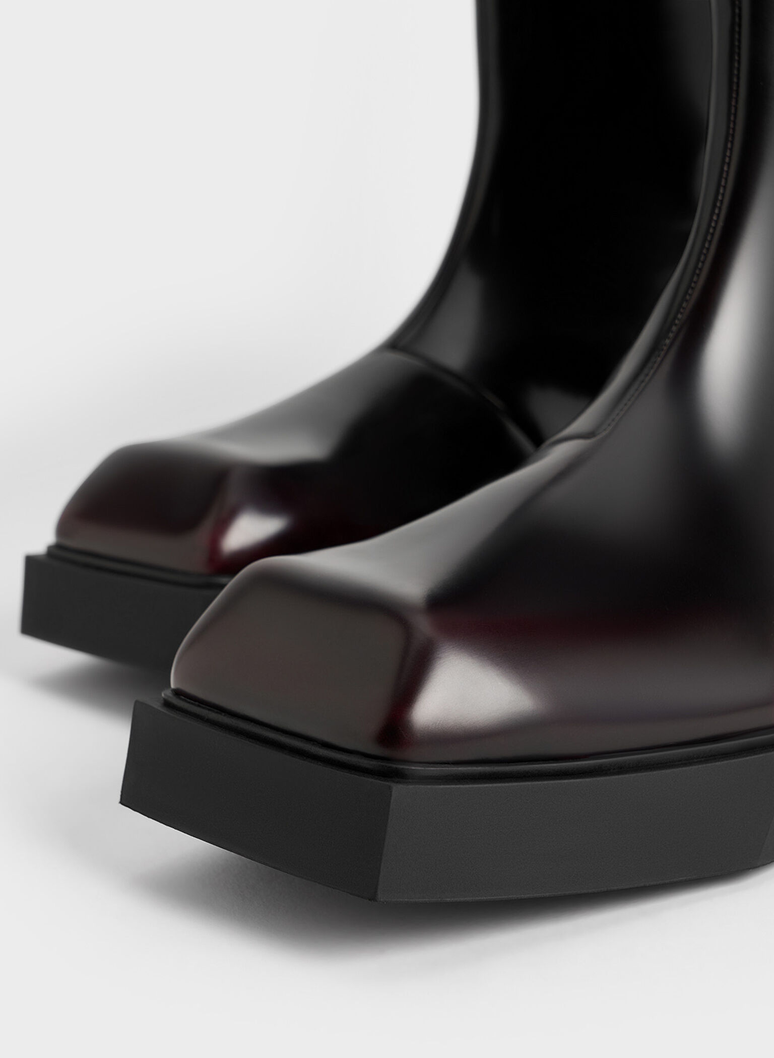 Botas altas Lorde de punta cuadrada, Burgundy, hi-res