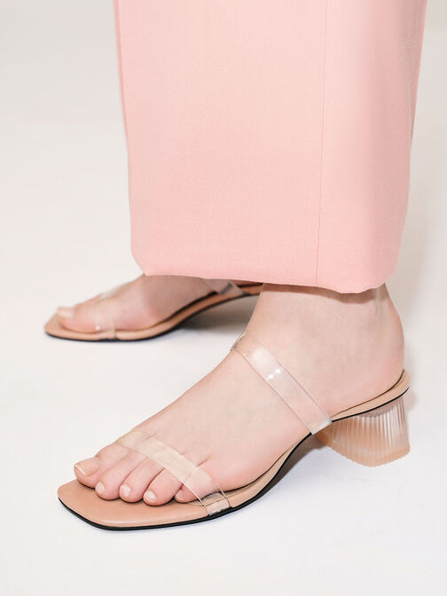 Double Strap See-Through Mules, Nude, hi-res