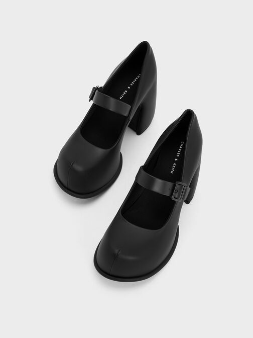 Pixie Platform Mary Janes, Black, hi-res