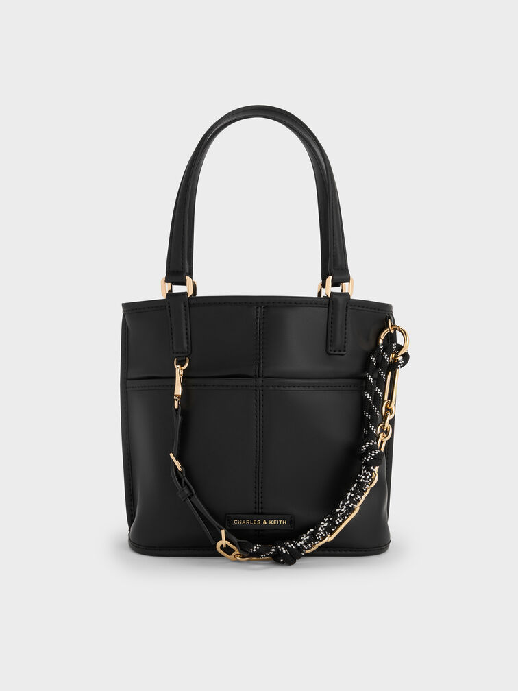 Addison Knotted-Rope Double-Handle Tote Bag, Negro, hi-res