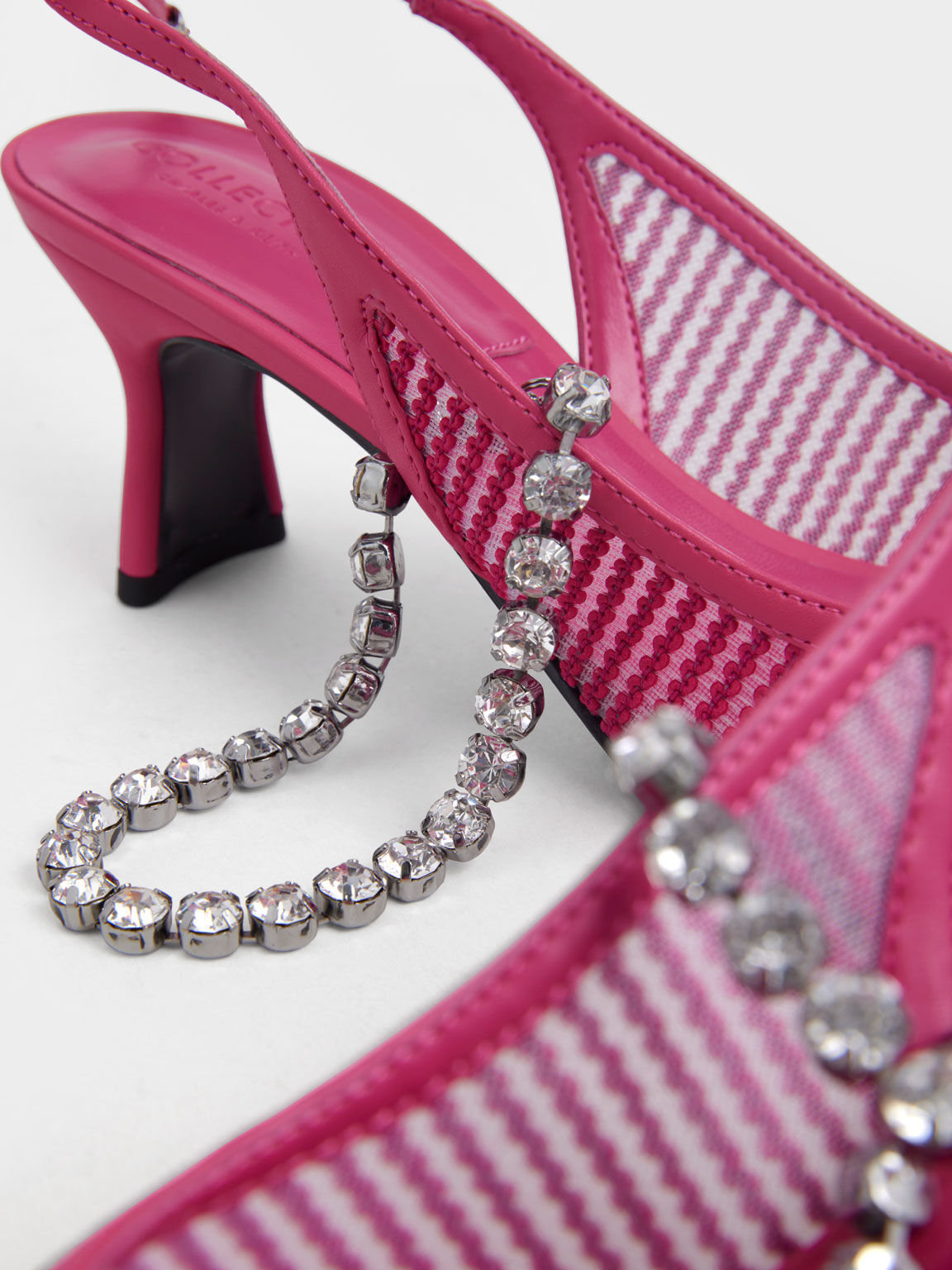 鑽飾針織高跟鞋, 粉紅色, hi-res