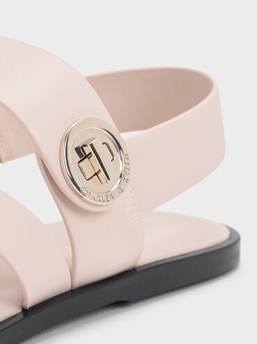 Yara Turn Lock Strappy Sandals, Cream, hi-res