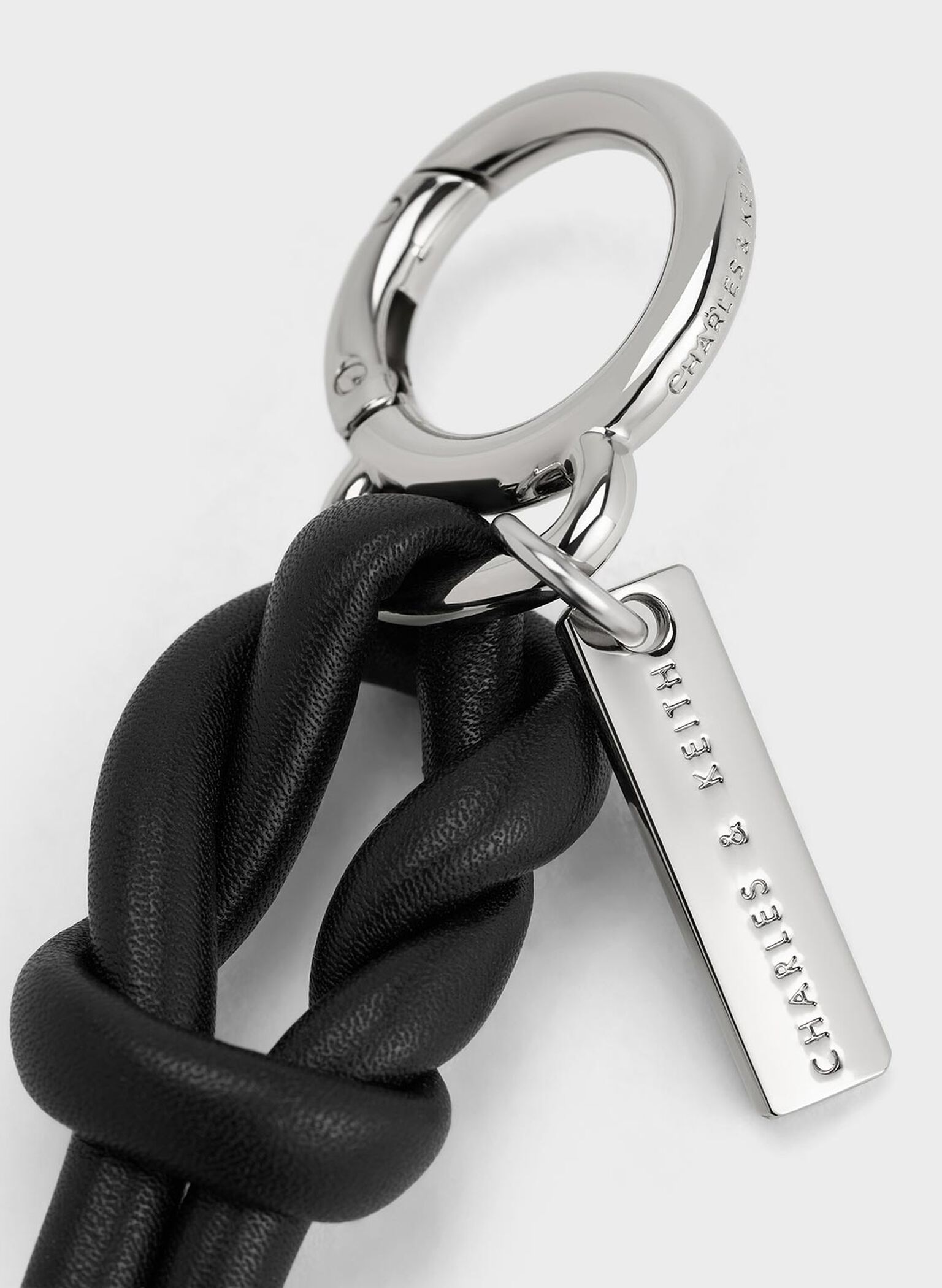 Knotted Rope Charm, Noir, hi-res