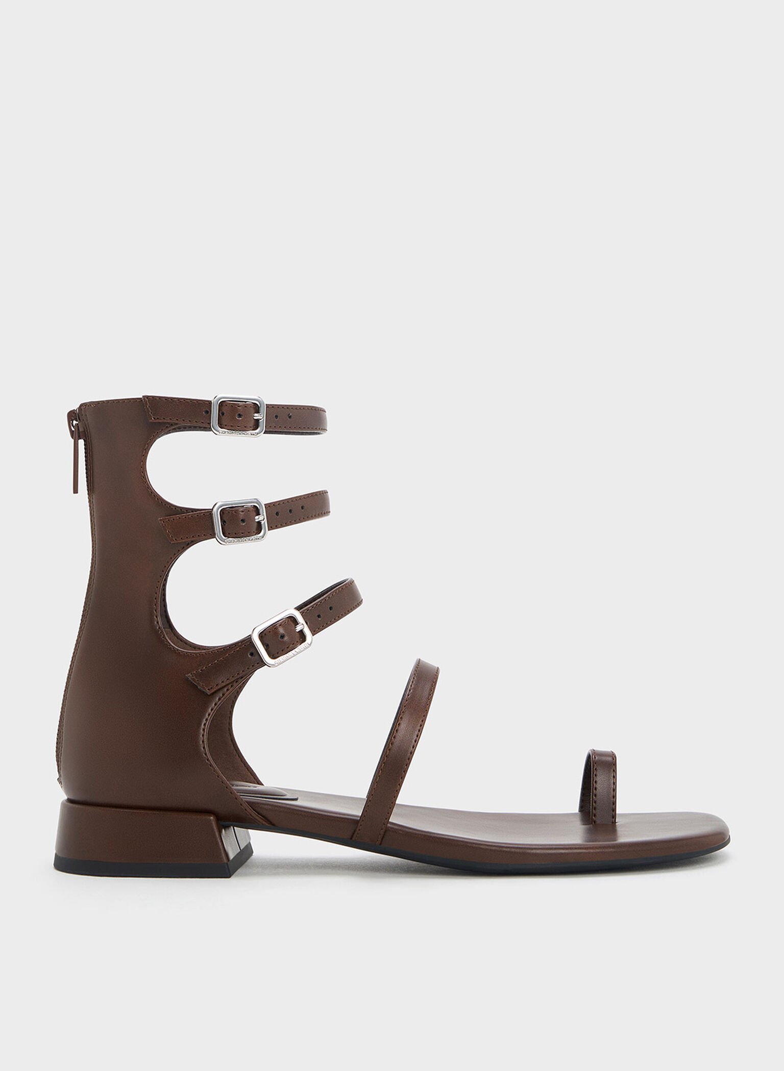 Lyric Gladiator Toe-Ring Sandals, Brown, hi-res