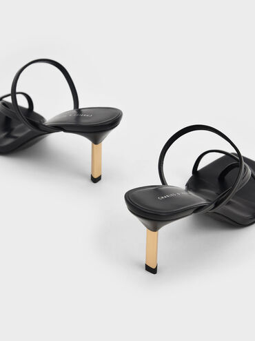 Toe Loop Blade Heel Sandals, Black, hi-res