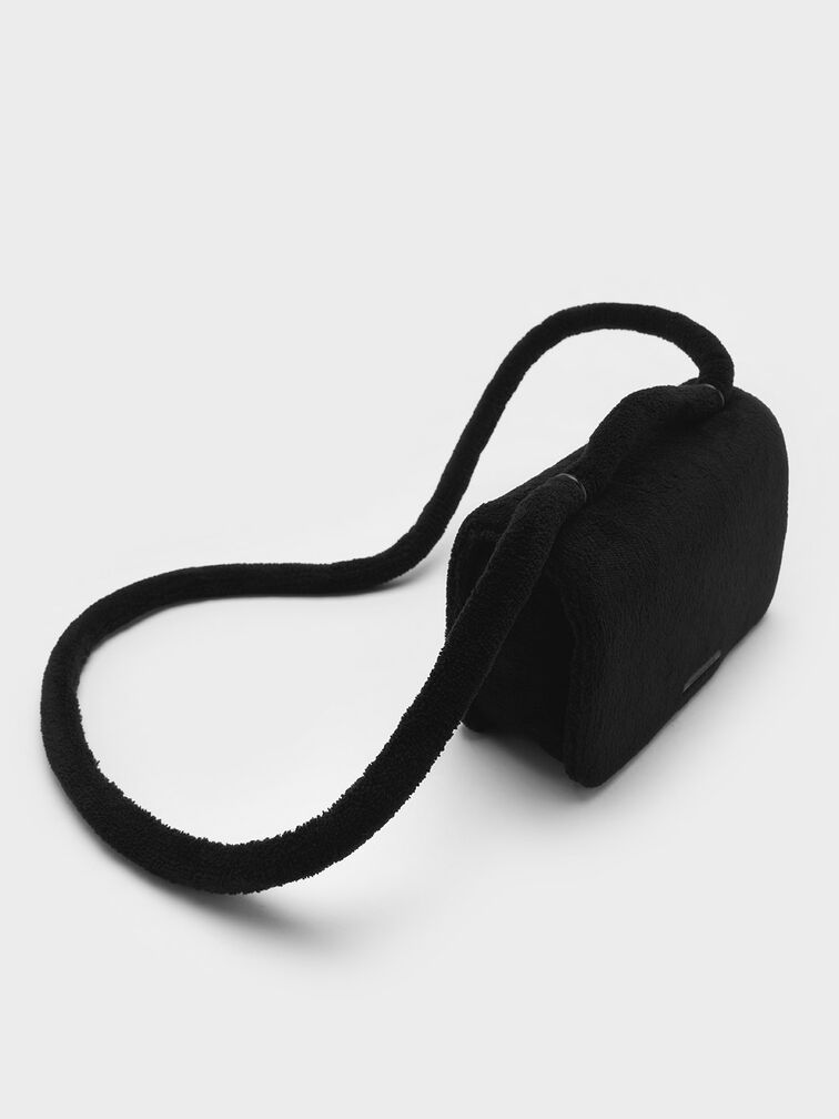 Loey Textured Crossbody Bag, Jet Black, hi-res