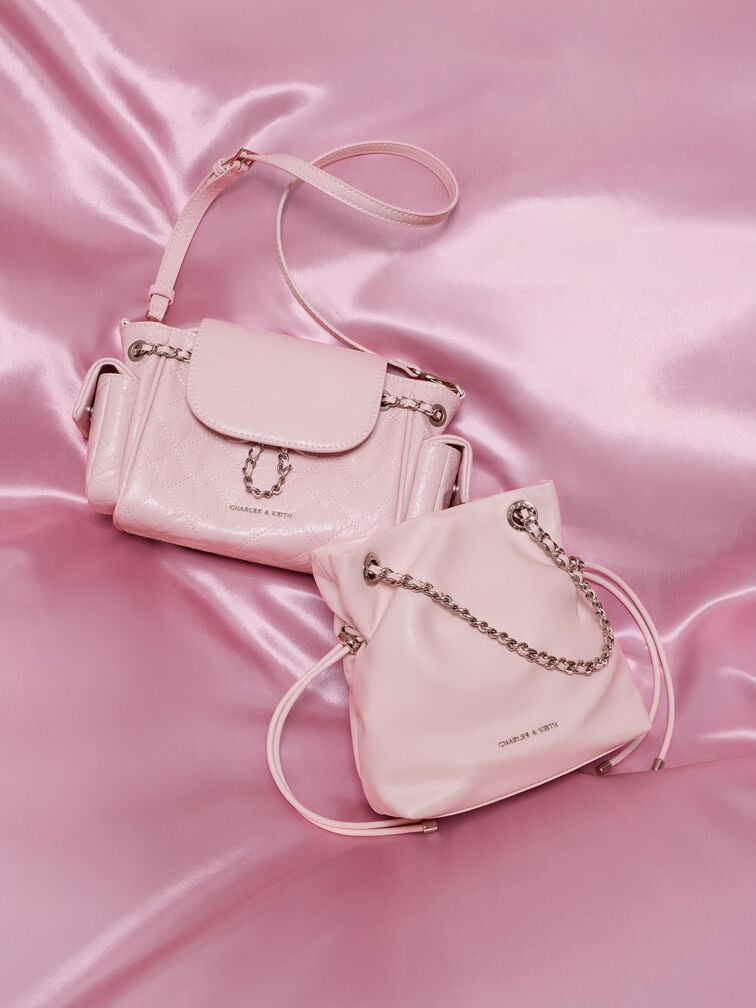 Arya Braided-Strap Double-Handle Crossbody Bag, Cotton Candy Pink, hi-res