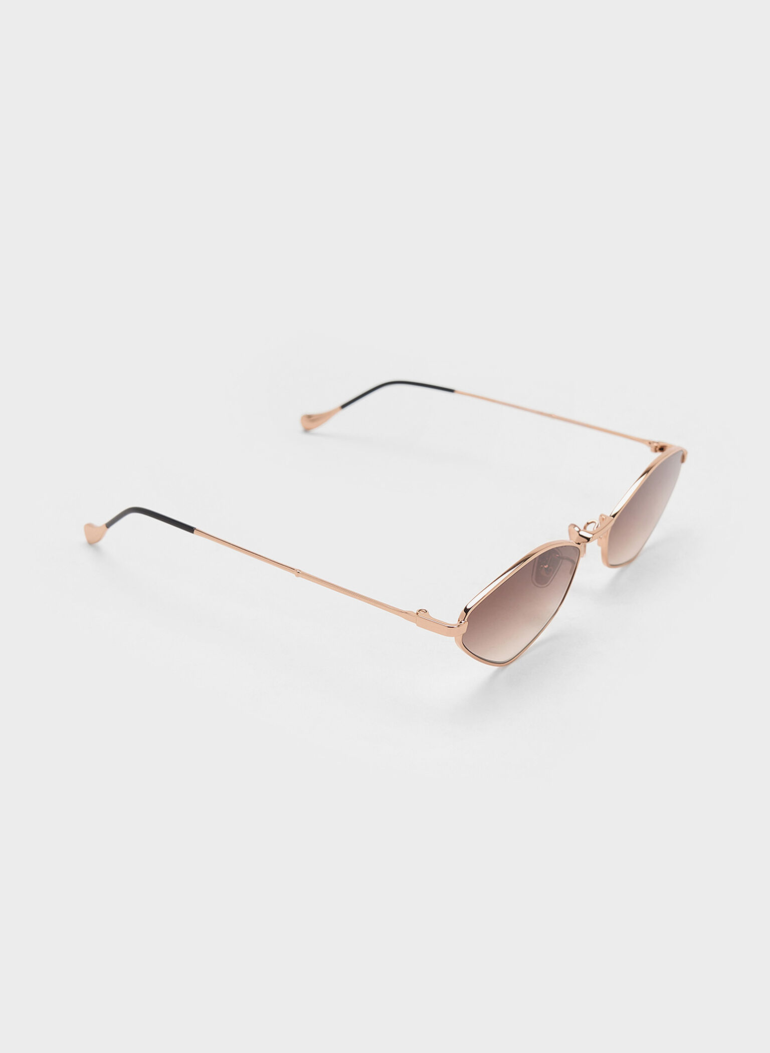 Jax Metal-Frame Geometric Sunglasses, Rose Gold, hi-res