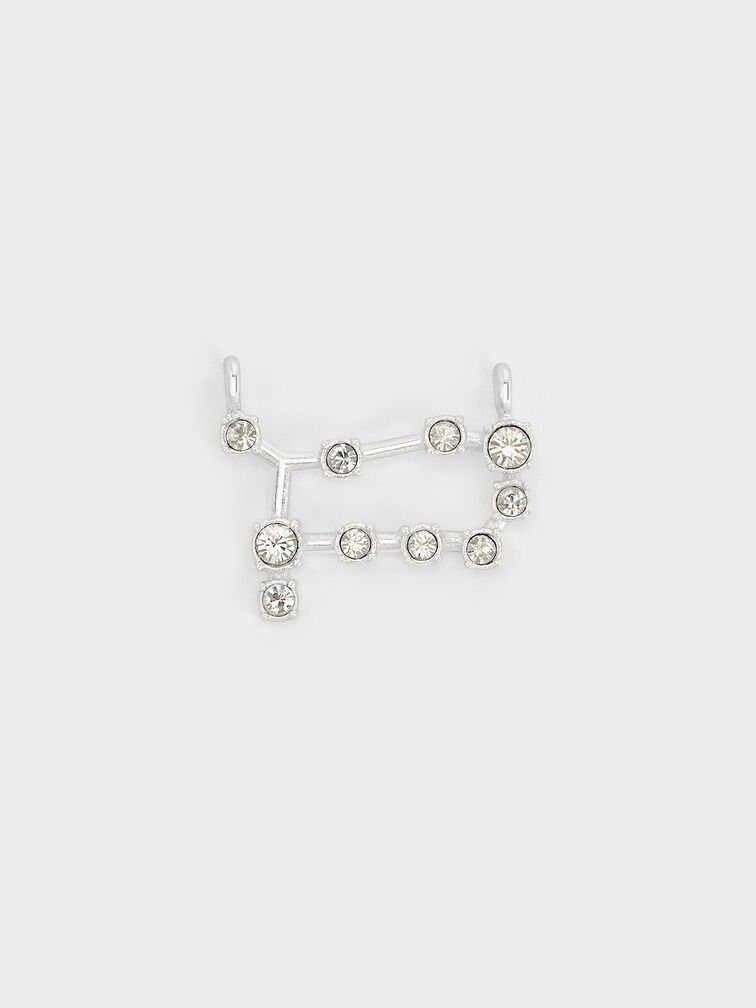 Gemini Crystal Charm, Silver, hi-res