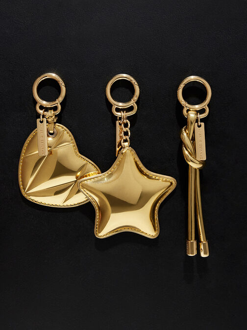 Metallic Knotted Rope Charm, Gold, hi-res