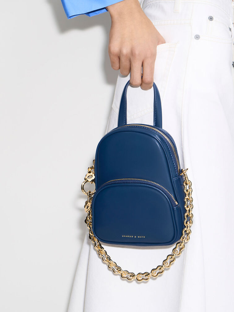 Minka Double Pocket Crossbody Bag, Navy, hi-res