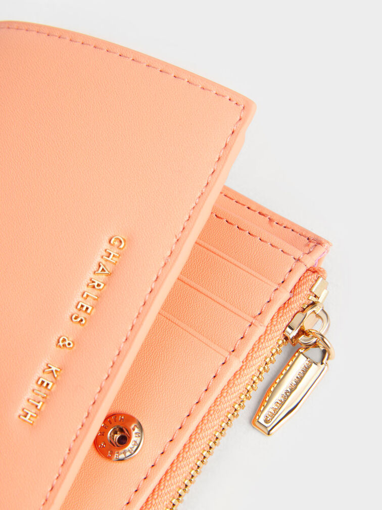 Mini Top Zip Small Wallet, Orange, hi-res