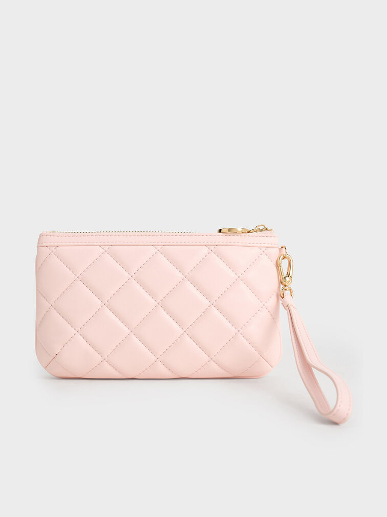 Cressida Quilted Wristlet, Pink, hi-res