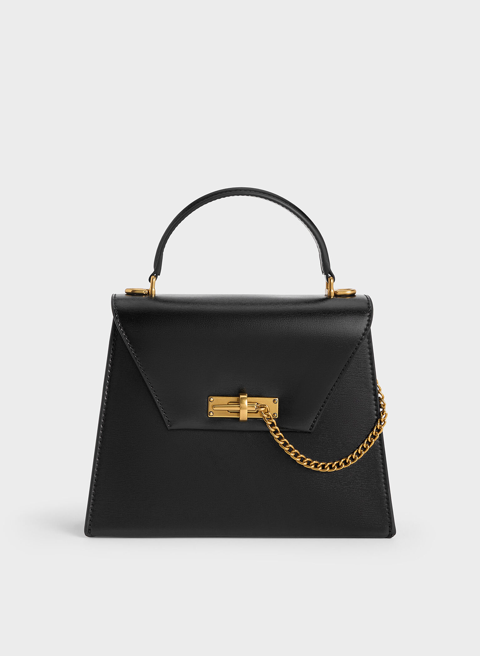 Samantha Envelope Top Handle Bag, Black, hi-res
