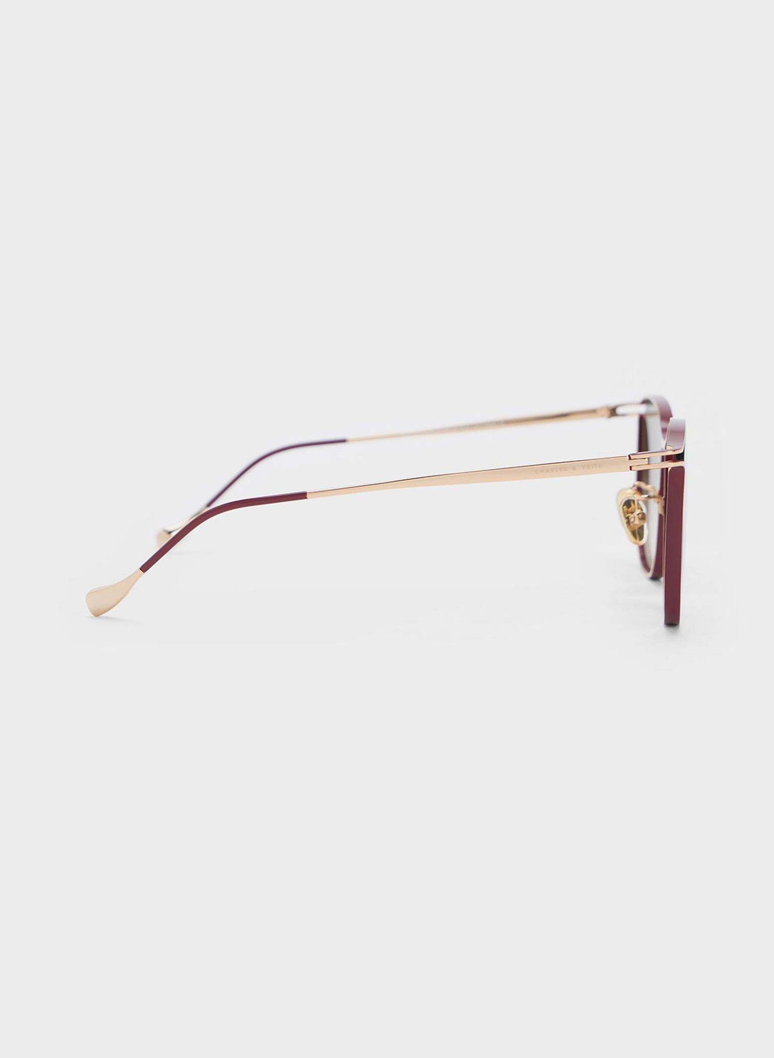 Wire Frame Butterfly Sunglasses, Burgundy, hi-res