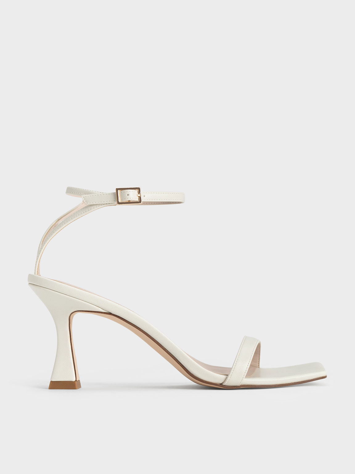 Ankle-Strap Heeled Sandals, Chalk, hi-res