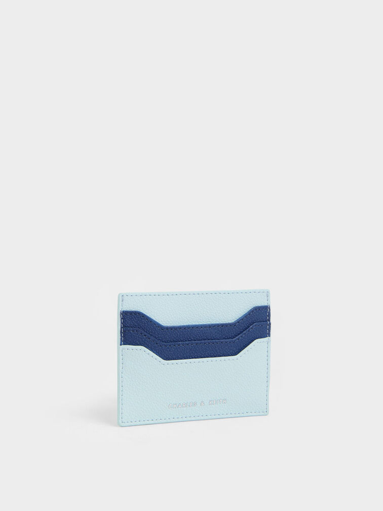 Two-Tone Multi-Slot Card Holder, Light Blue, hi-res