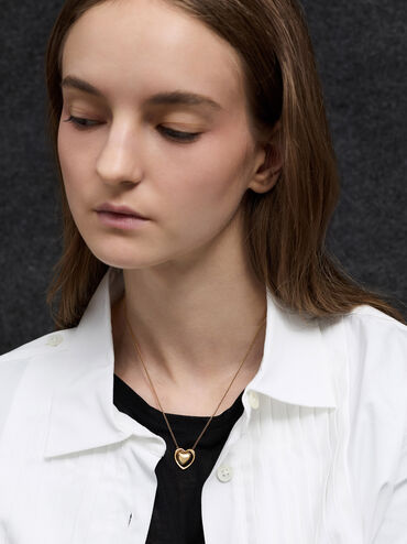 Collar con corazón Annalise, Dorado, hi-res