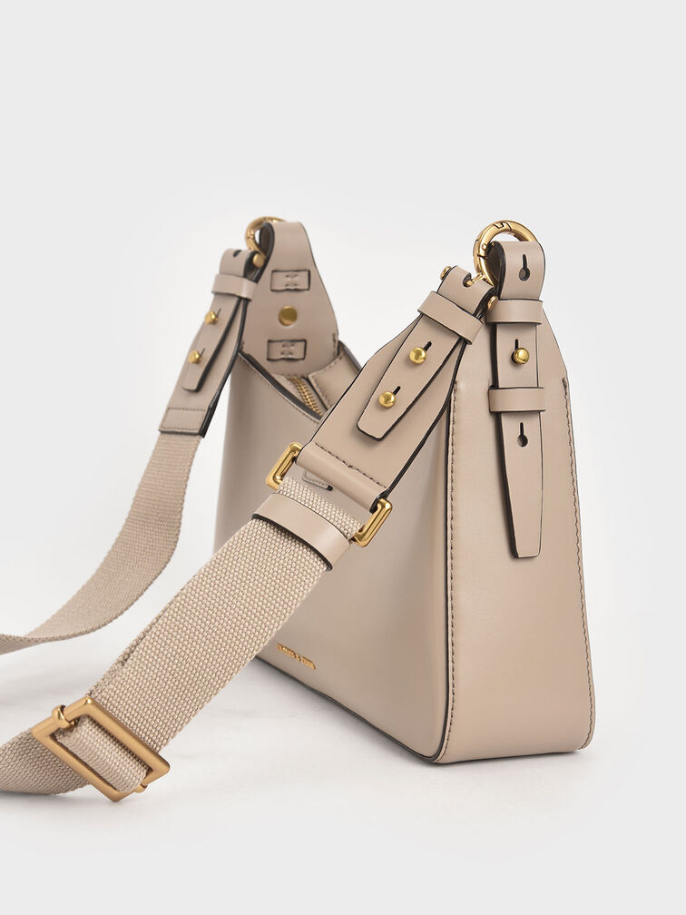Chain Handle Shoulder Bag, Sand, hi-res