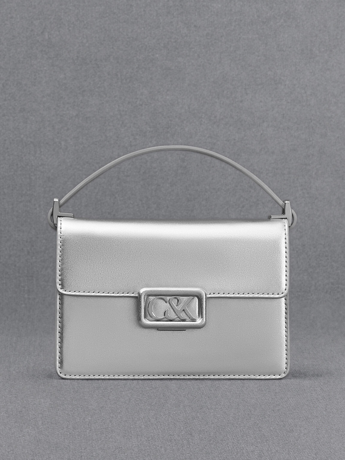 Charles and keith silver bag clearance