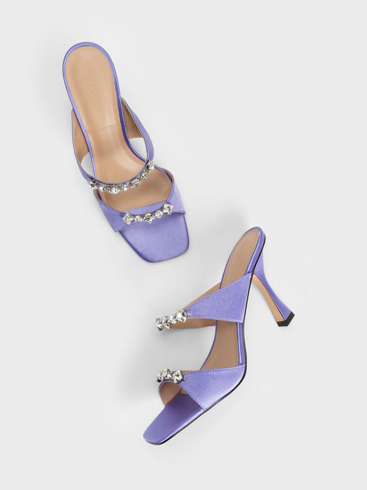 寶石雙帶高跟拖鞋, 紫色, hi-res