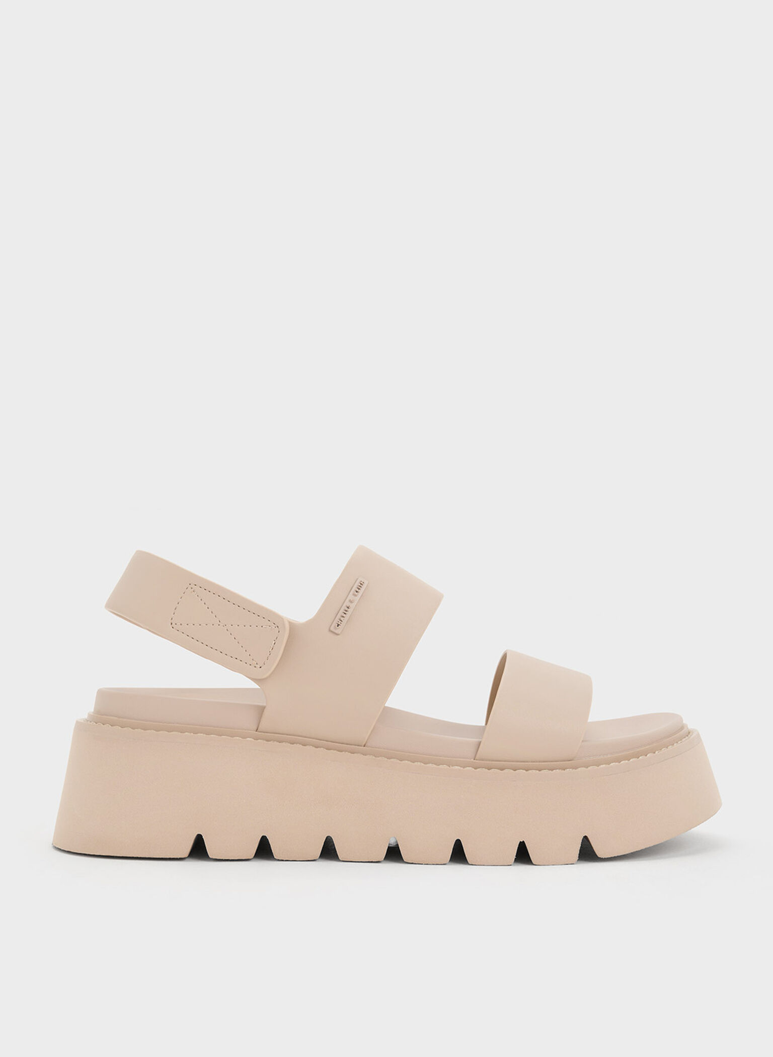 Beige Jadis Chunky Flatform Sandals - CHARLES & KEITH SG