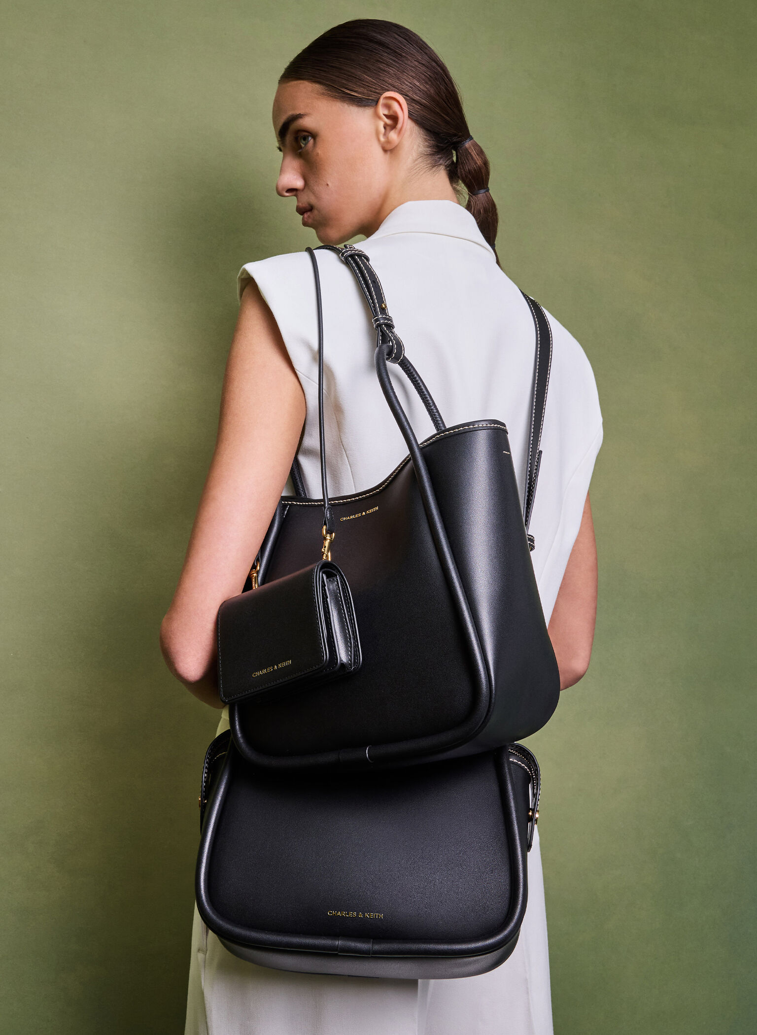 Mini Lyla Tubular Tote Bag, Black, hi-res
