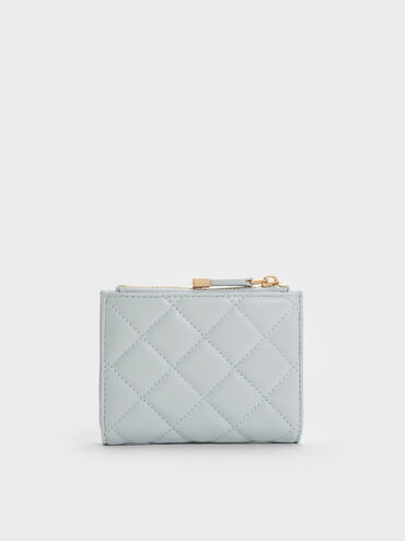 Alva Quilted Top-Zip Small Wallet, Sea Salt Blue, hi-res