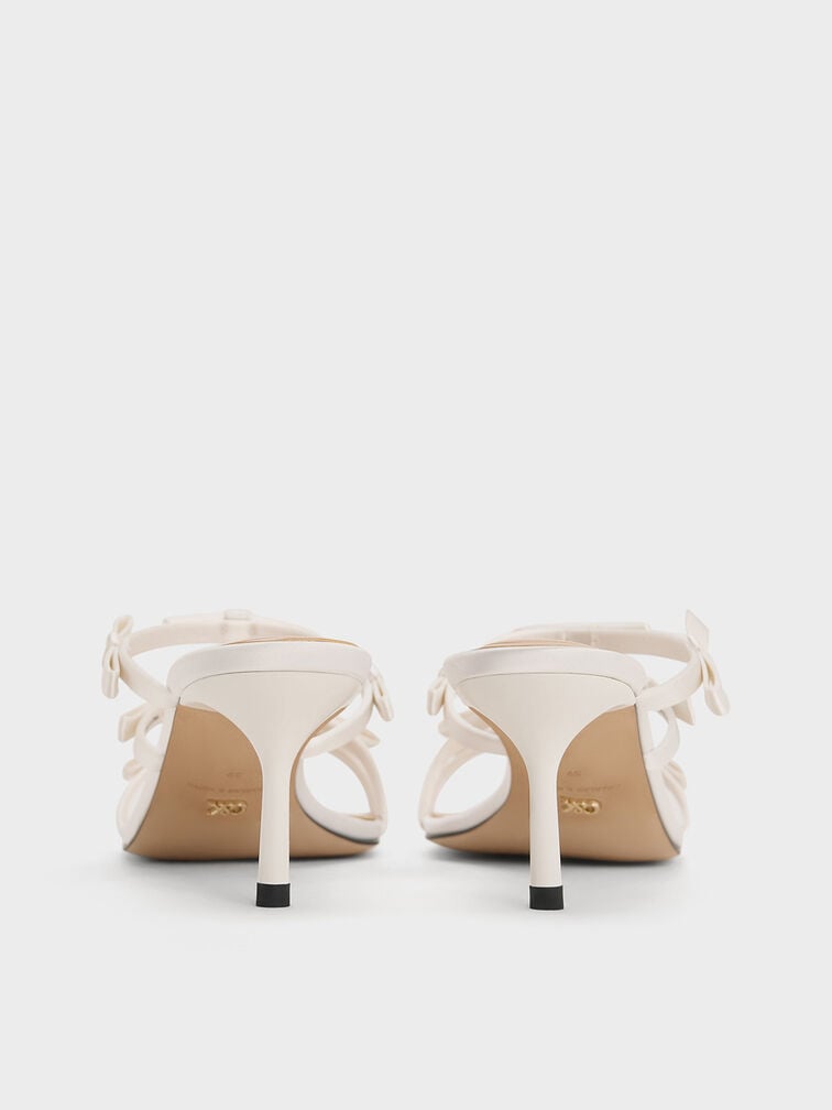 Jessy Bow Heeled Sandals, White, hi-res