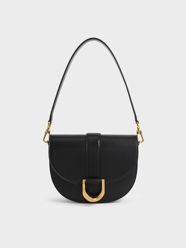 Gabine Saddle Bag, Black, hi-res