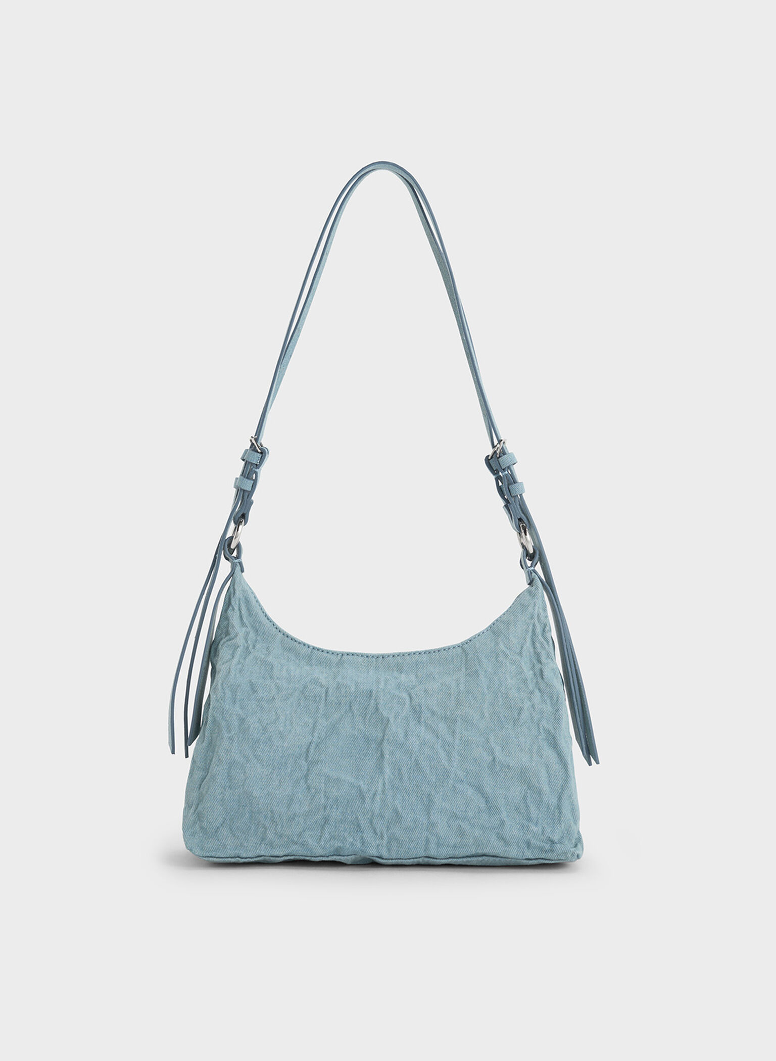 Bolso hobo Lark de denim, Azul mezclilla, hi-res